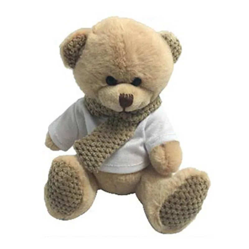 16cm Teddy Bear Plush Toy With Knitted Scarf