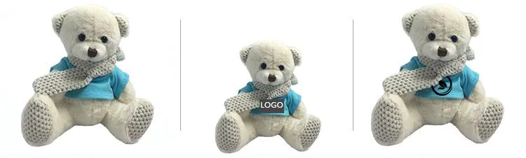 16cm Teddy Bear Plush Toy With Knitted Scarf