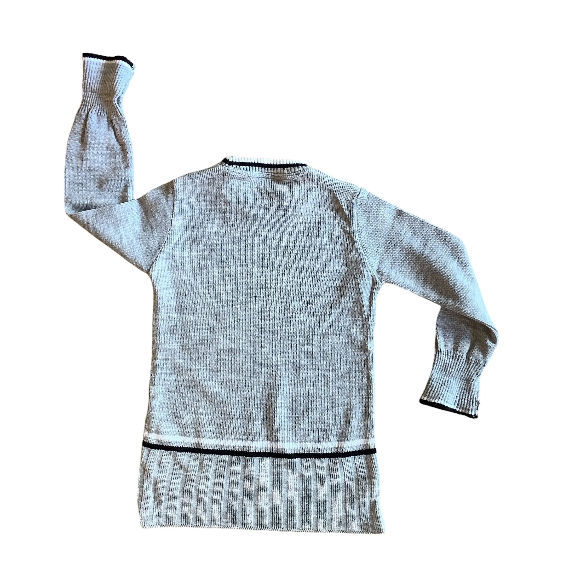 1960's Grey Toddler Girl Knitted Mod Dress  2-3Y