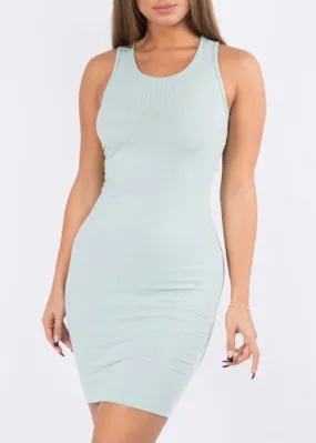 5Besties Rib Jersey Mini Dress (Light Sage) 5BD80260