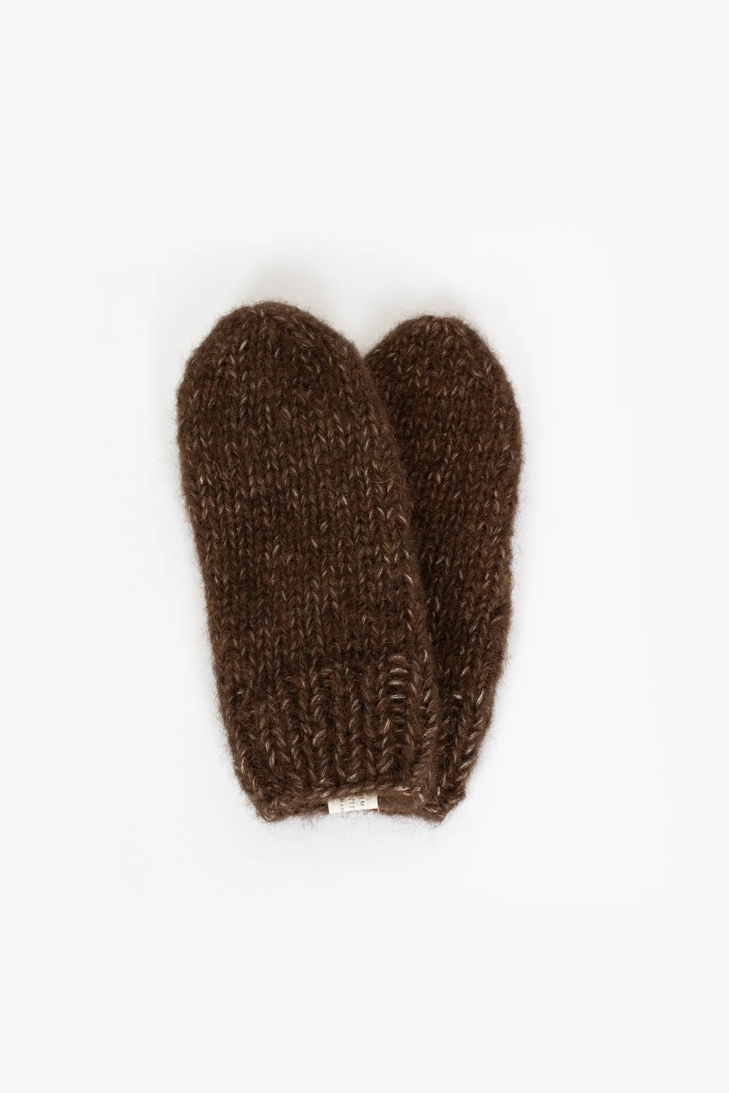 9336 Hand Knitted Mitten Coffee