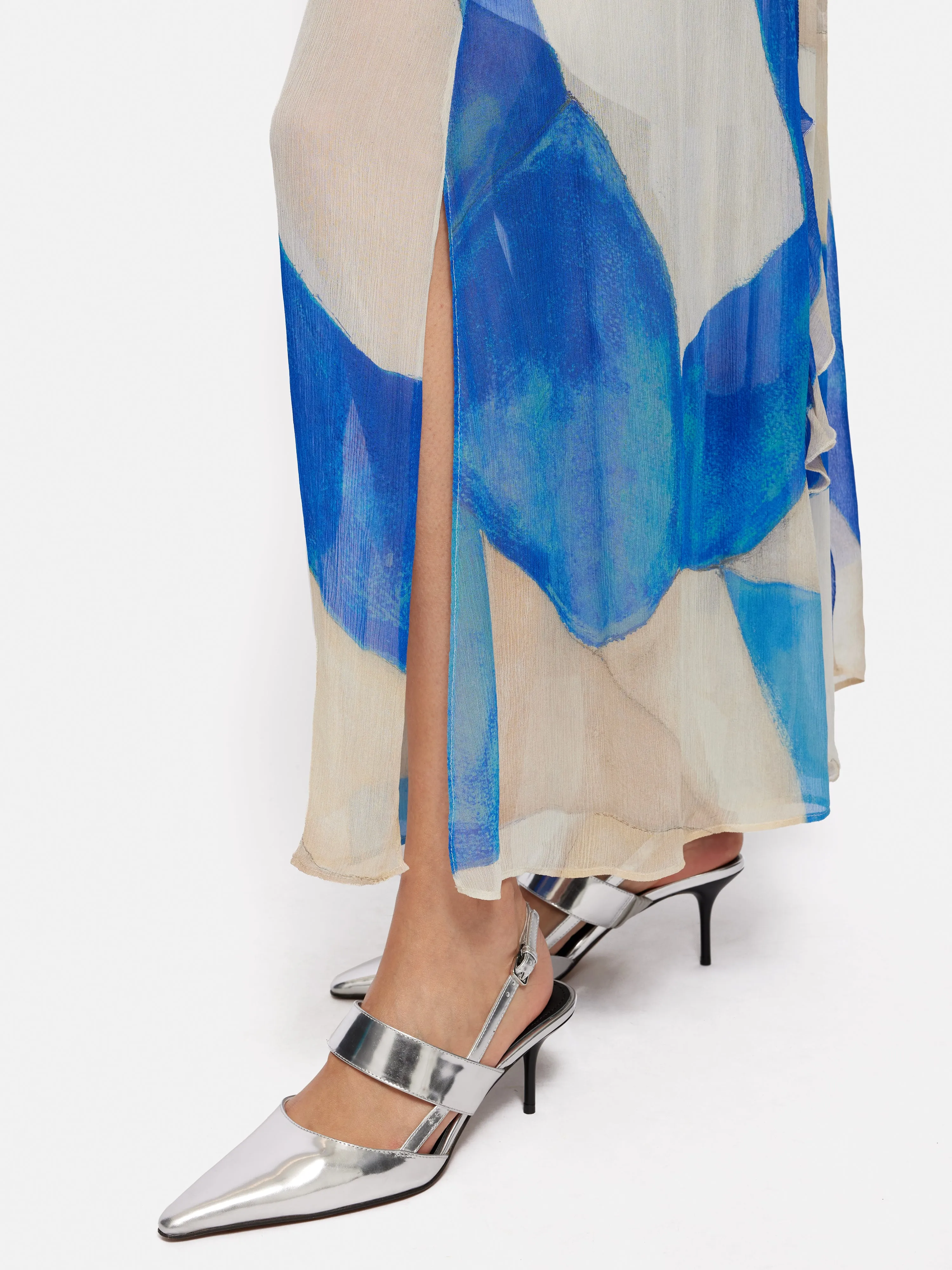 Abstract Long Sleeve Dress | Blue