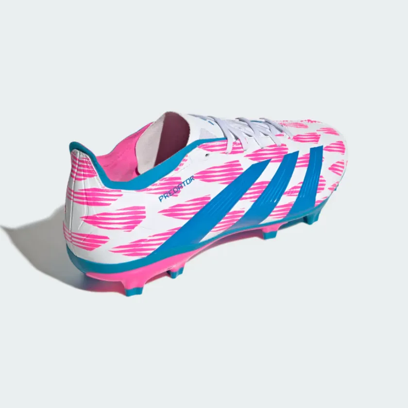 Adidas Predator League Firm Ground Men's Football Shoes -Cloud White/Solar Blue/Solar Pink