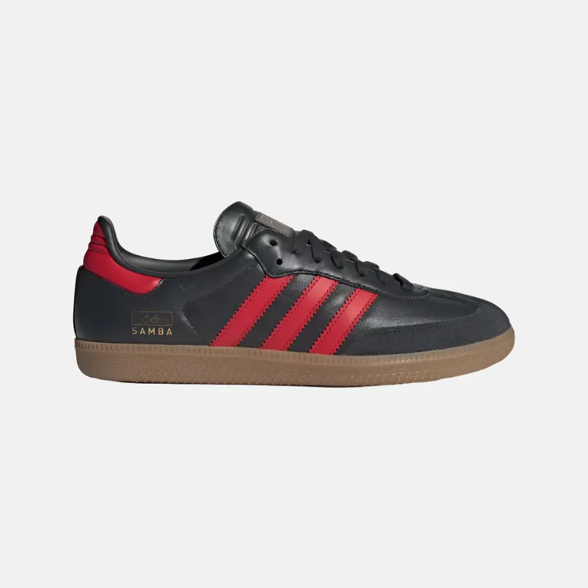 Mens Adidas Samba OG Lifestyle Shoes - Carbon/Better Scarlet/Gum