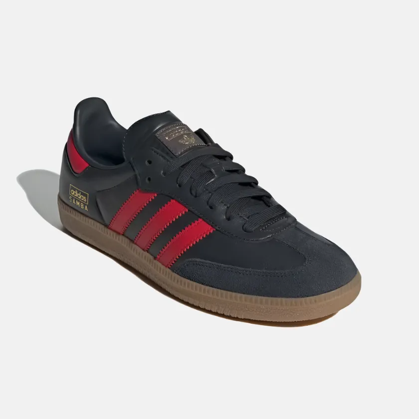 Mens Adidas Samba OG Lifestyle Shoes - Carbon/Better Scarlet/Gum