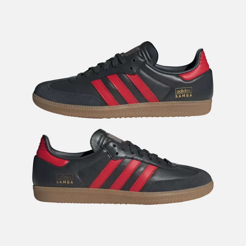 Mens Adidas Samba OG Lifestyle Shoes - Carbon/Better Scarlet/Gum