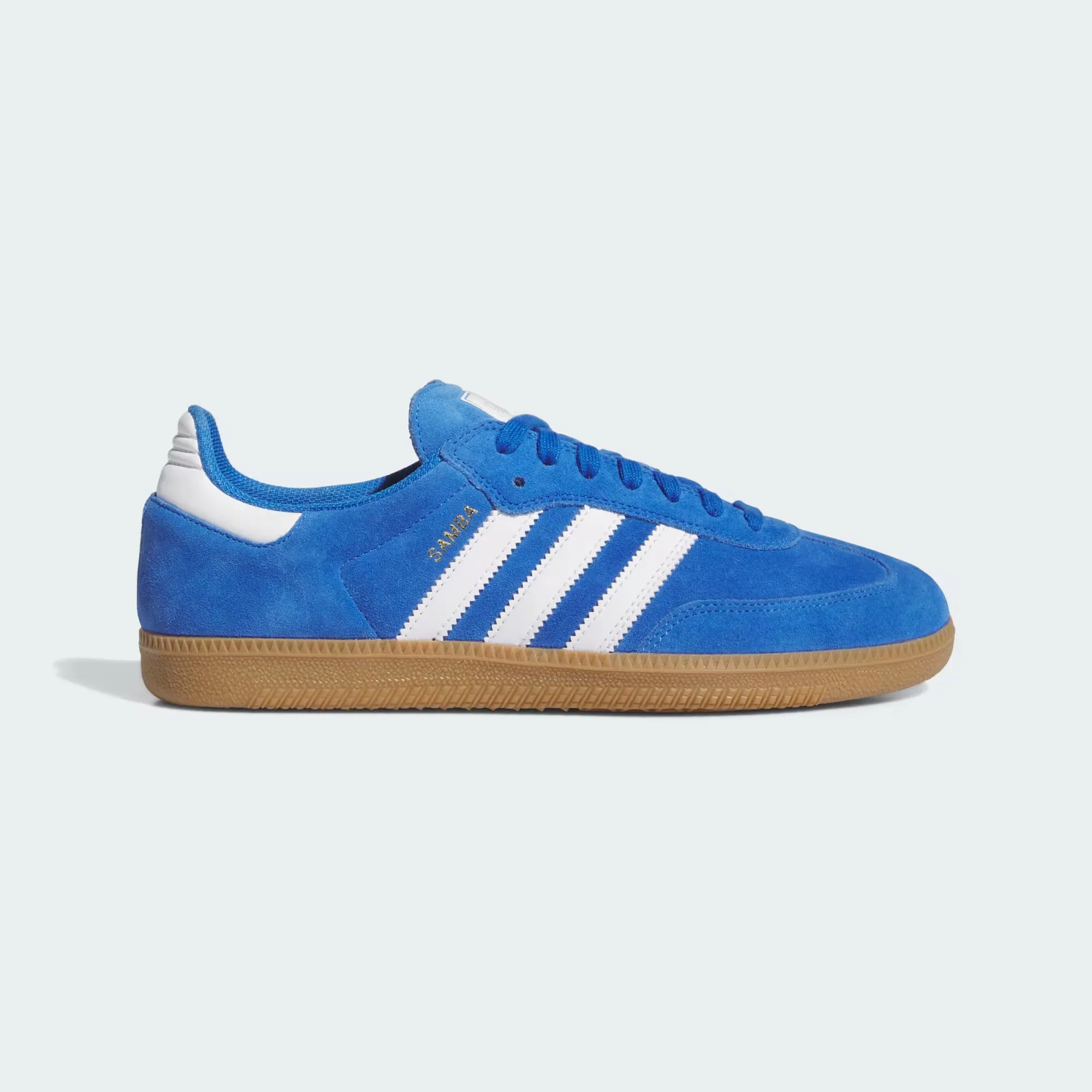 Adidas Skateboarding Samba ADV Skateboarding Shoes - Blue Bird / Cloud White / Gold Metallic