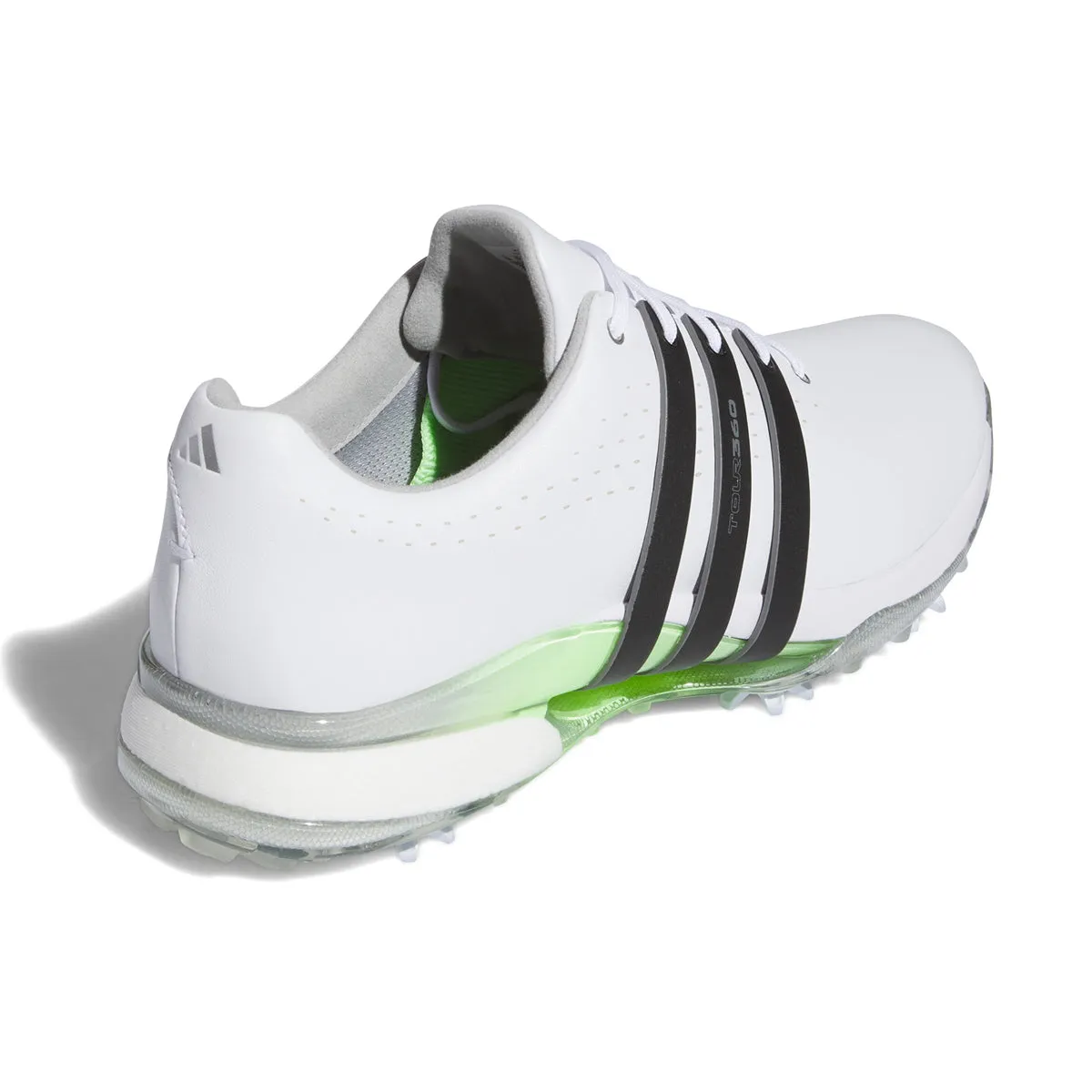 adidas Tour360 24 Boost Golf Shoes - White/Core Black/Green Spark