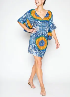 Alison Blue Silk Short Dress