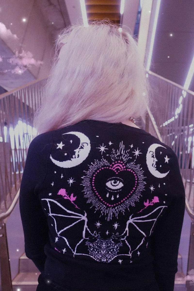 All Seeing Eye Magic Bat Cardigan Sweater