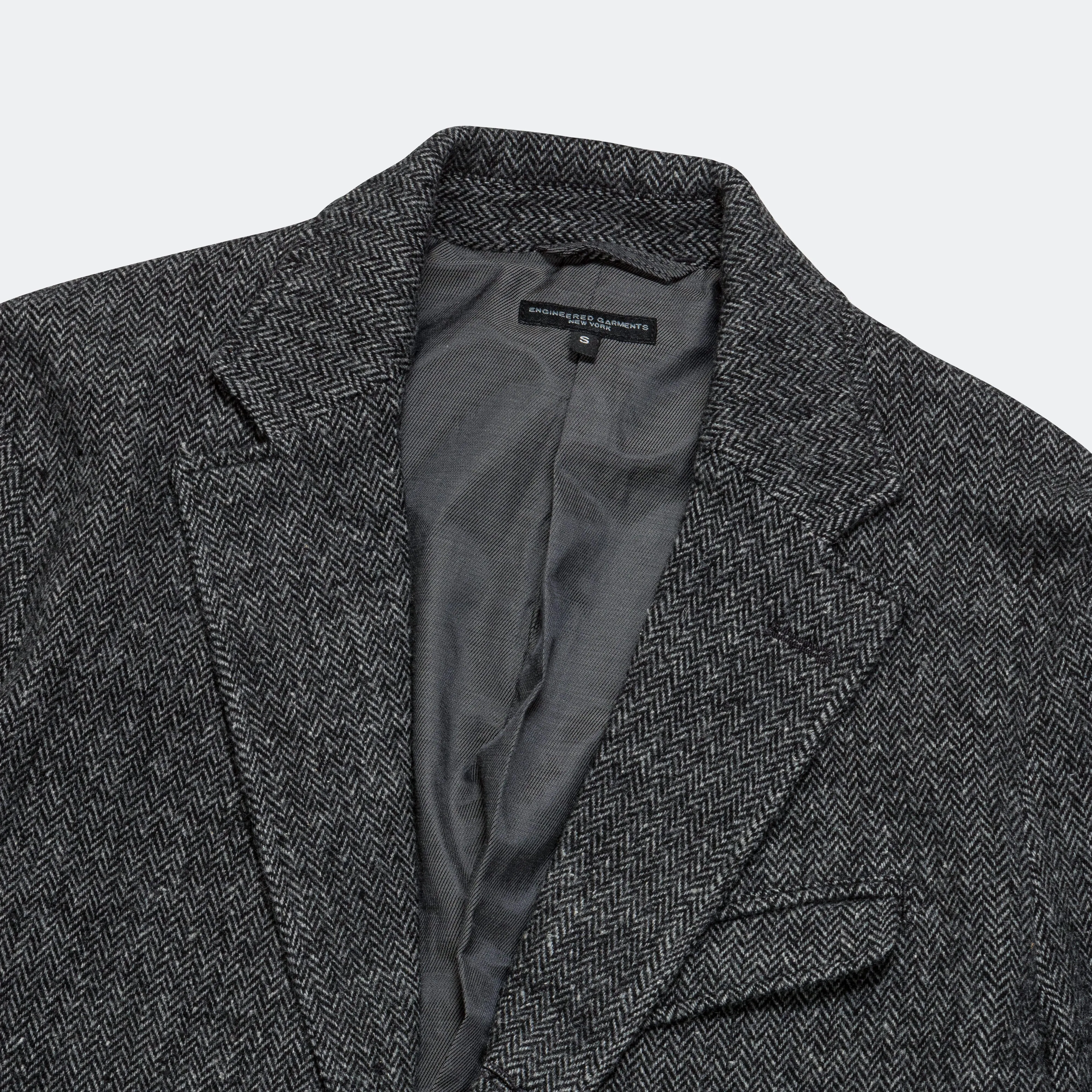 Andover Jacket - Grey Poly Wool Herringbone