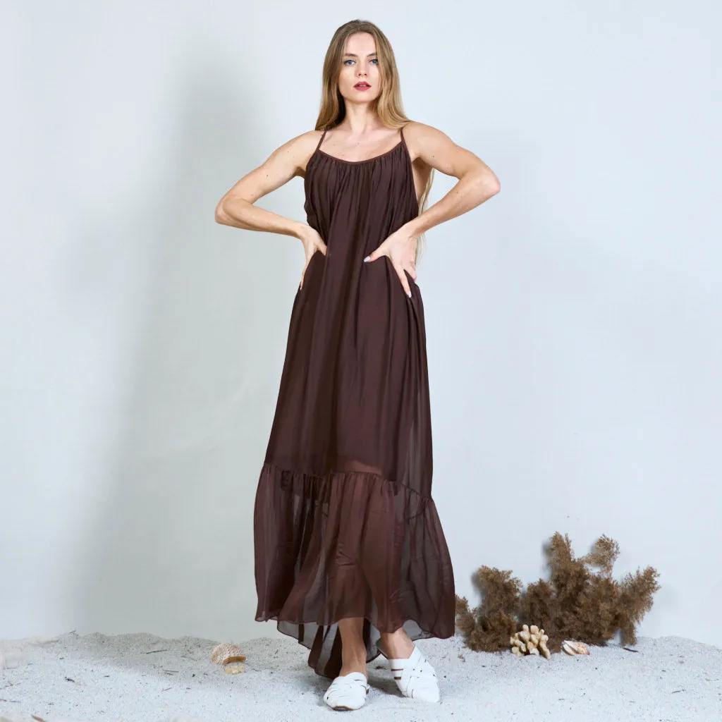 Backless silk chiffon long dress wholesale