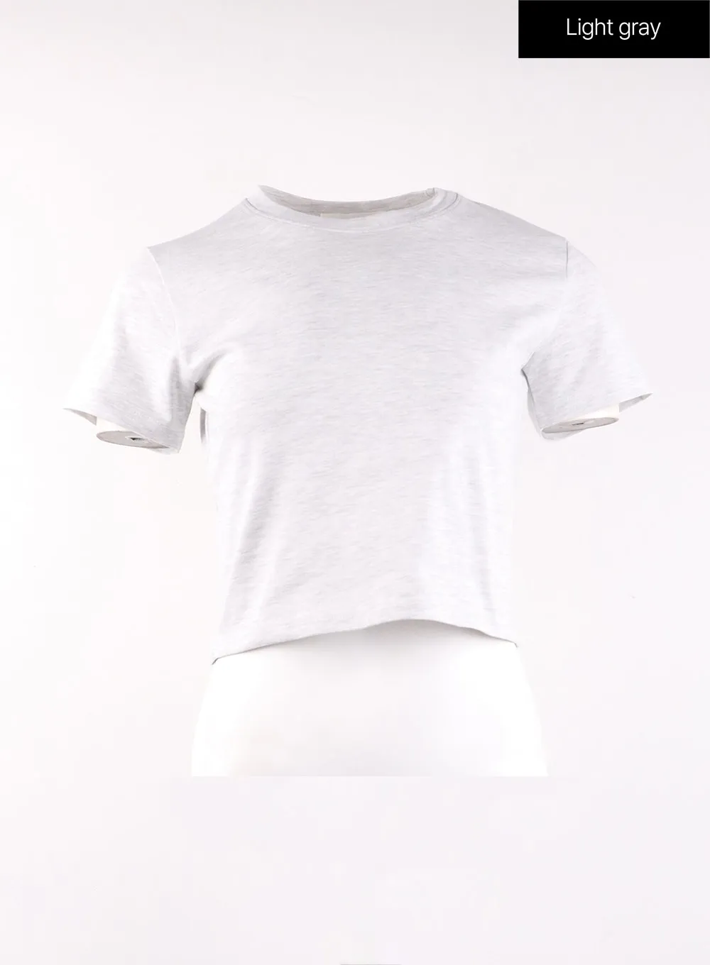 Basic Round Neck Crop Tee OF406