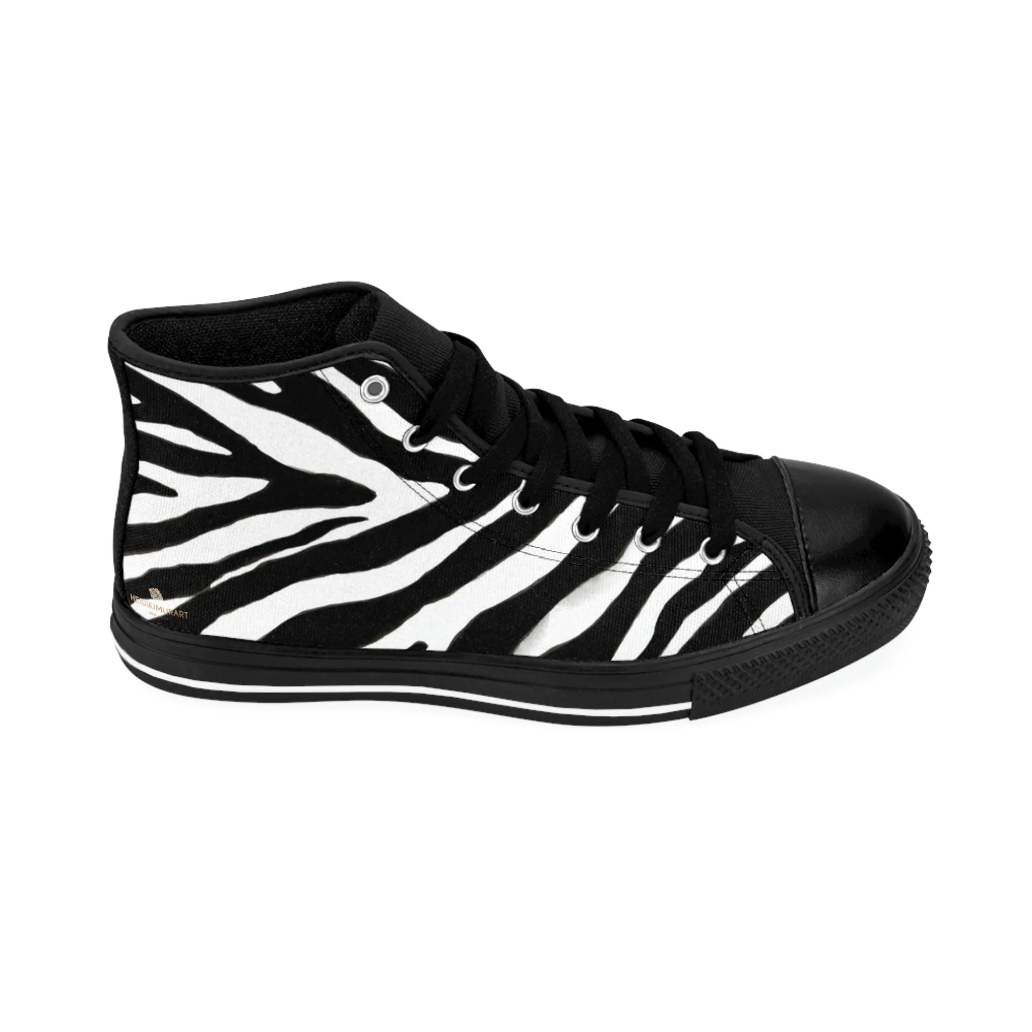 Best Zebra Women's Sneakers, Striped Animal Print Designer High-top Fashion Tennis Shoes