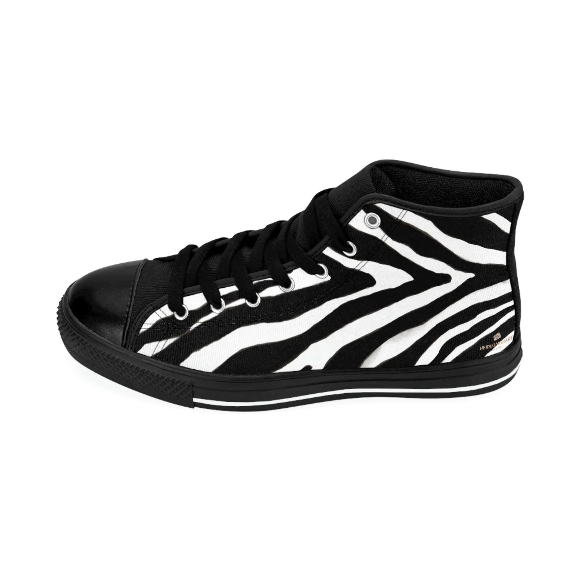 Best Zebra Women's Sneakers, Striped Animal Print Designer High-top Fashion Tennis Shoes