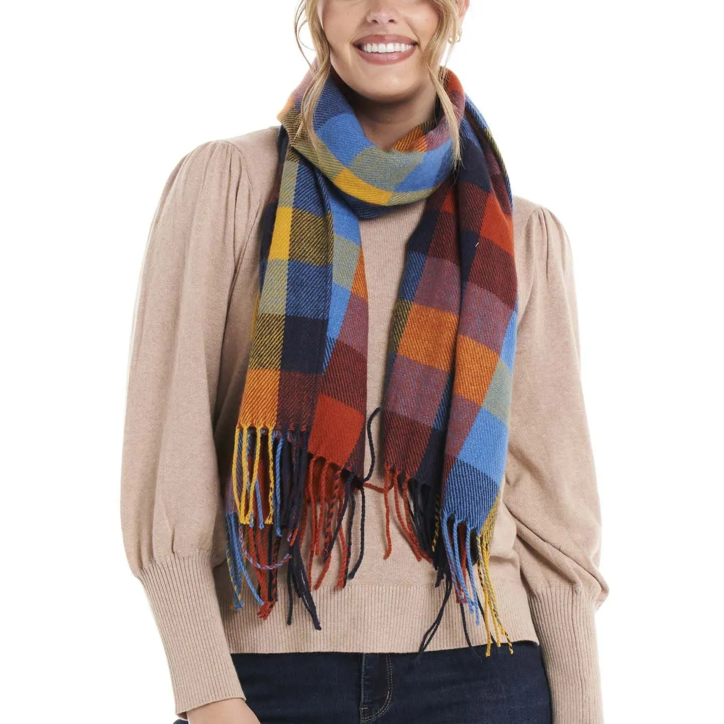 Betty Basics Kim Scarf in Multi Check