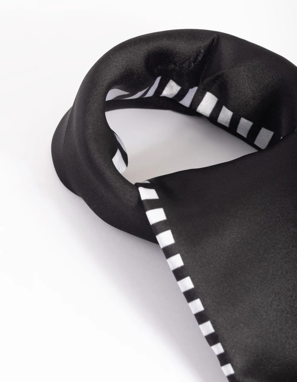 Black & White Fabric Geometric Stripe Scarf