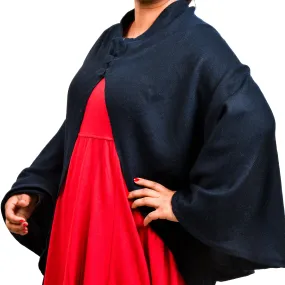 Black Merino Wool Cape