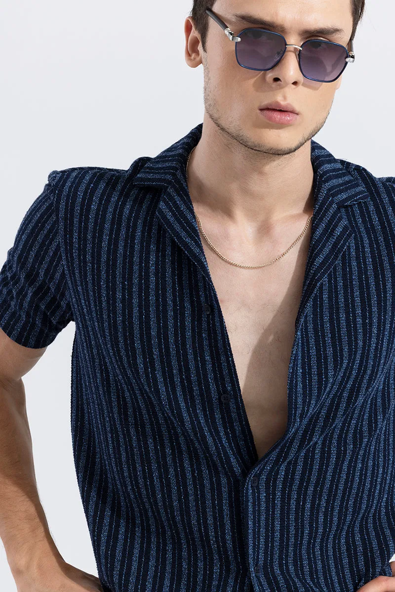 Blaze Stripe Dark Blue Knitted Shirt