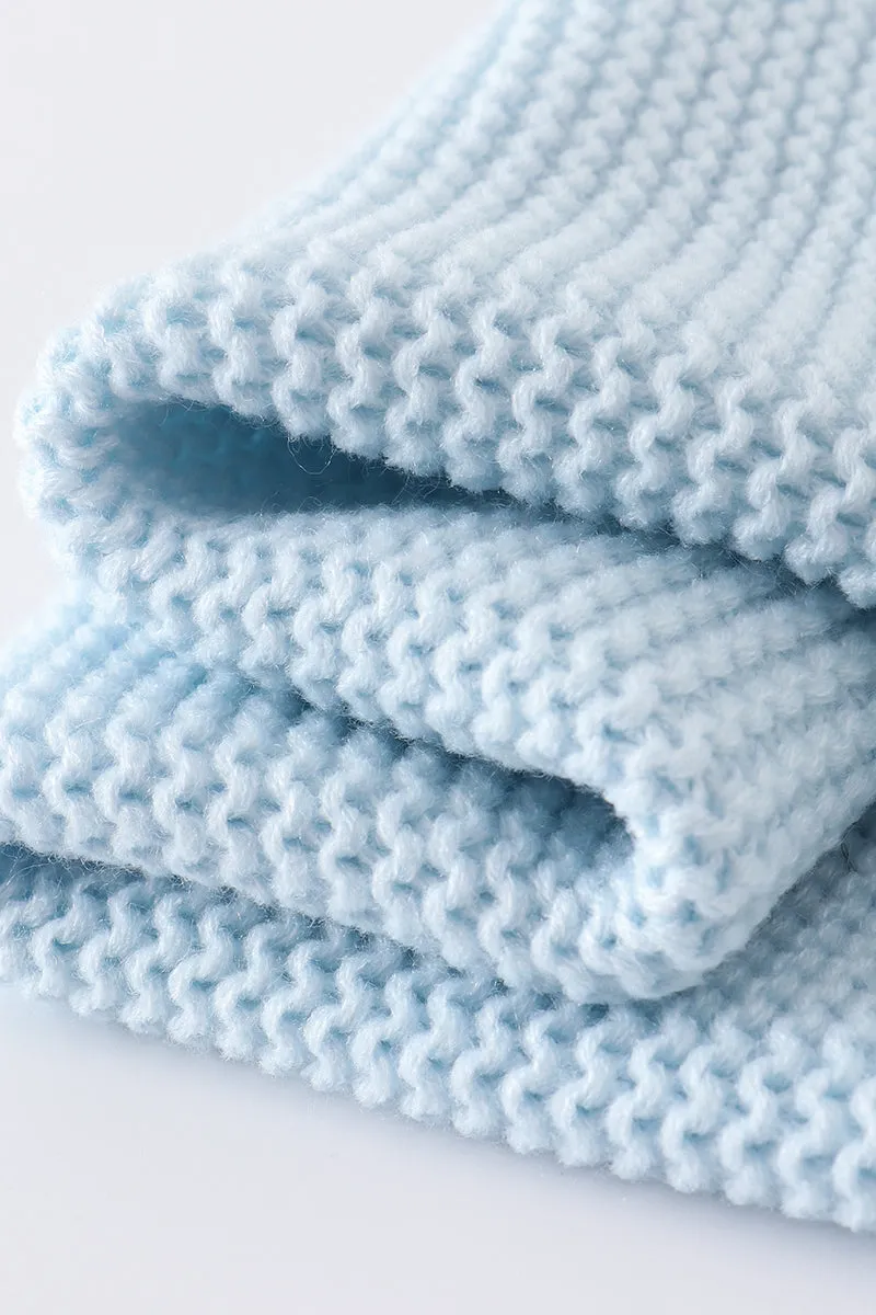 Blue baby soft knitted blanket