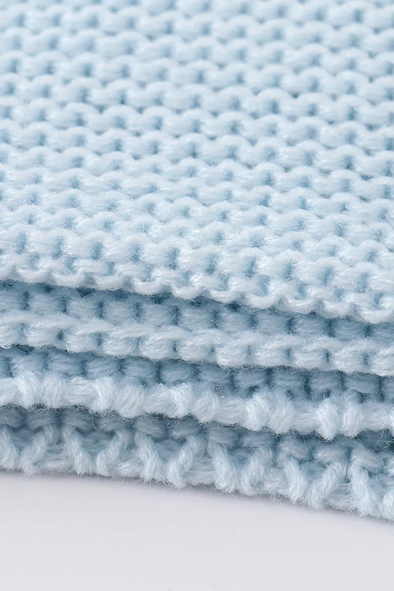 Blue baby soft knitted blanket