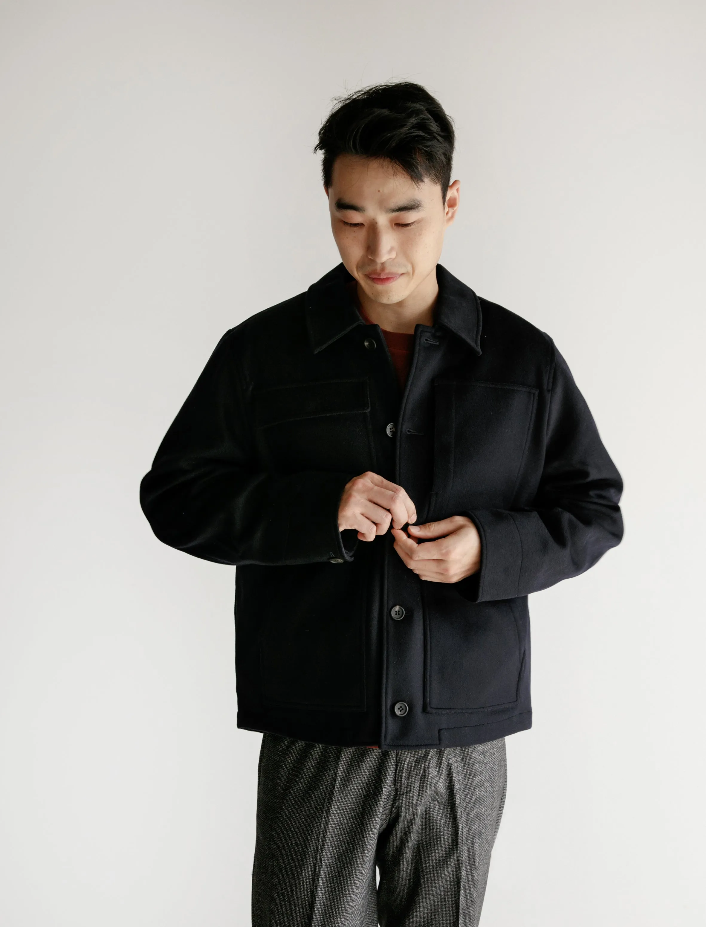 Booth Jacket Melton Wool Navy