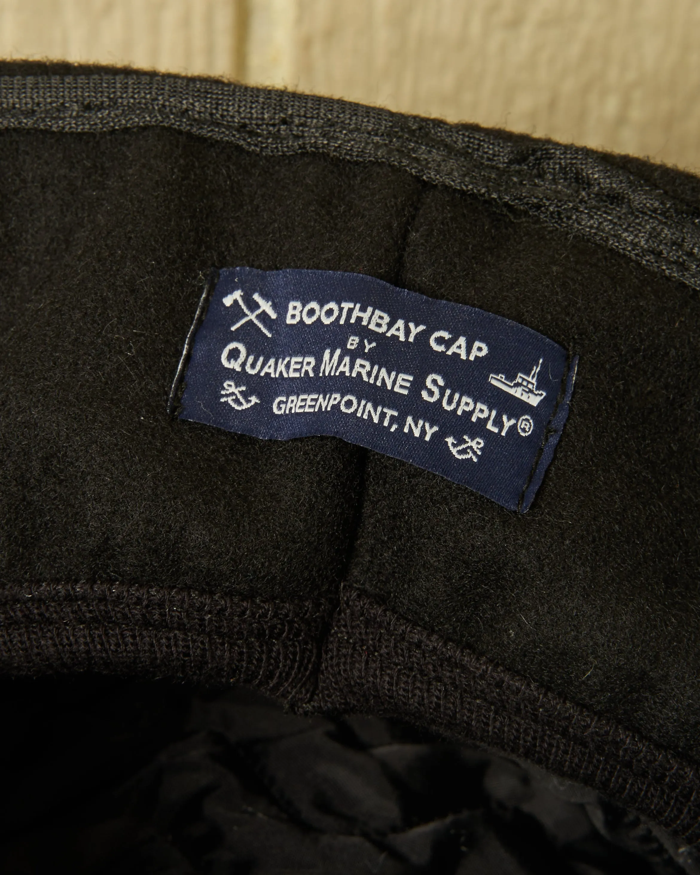 Boothbay Cap in Black Melton Wool