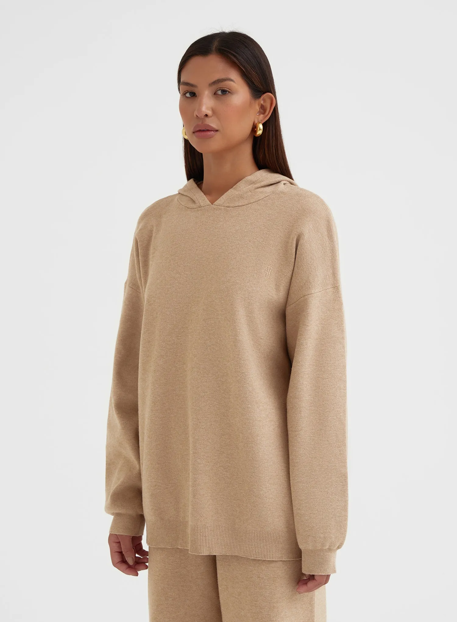 Camel Knitted Lounge Hoodie - Cameron