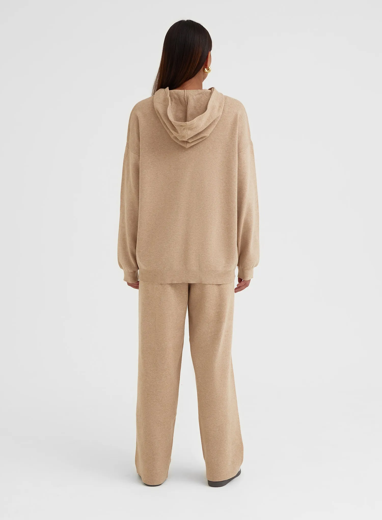 Camel Knitted Lounge Hoodie - Cameron