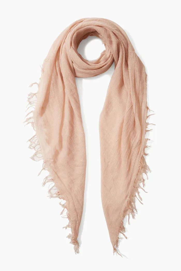 Cameo Rose Metallic Cashmere and Silk Scarf