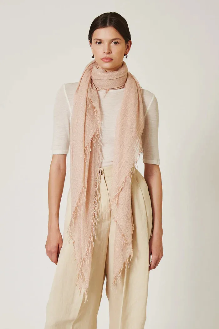 Cameo Rose Metallic Cashmere and Silk Scarf