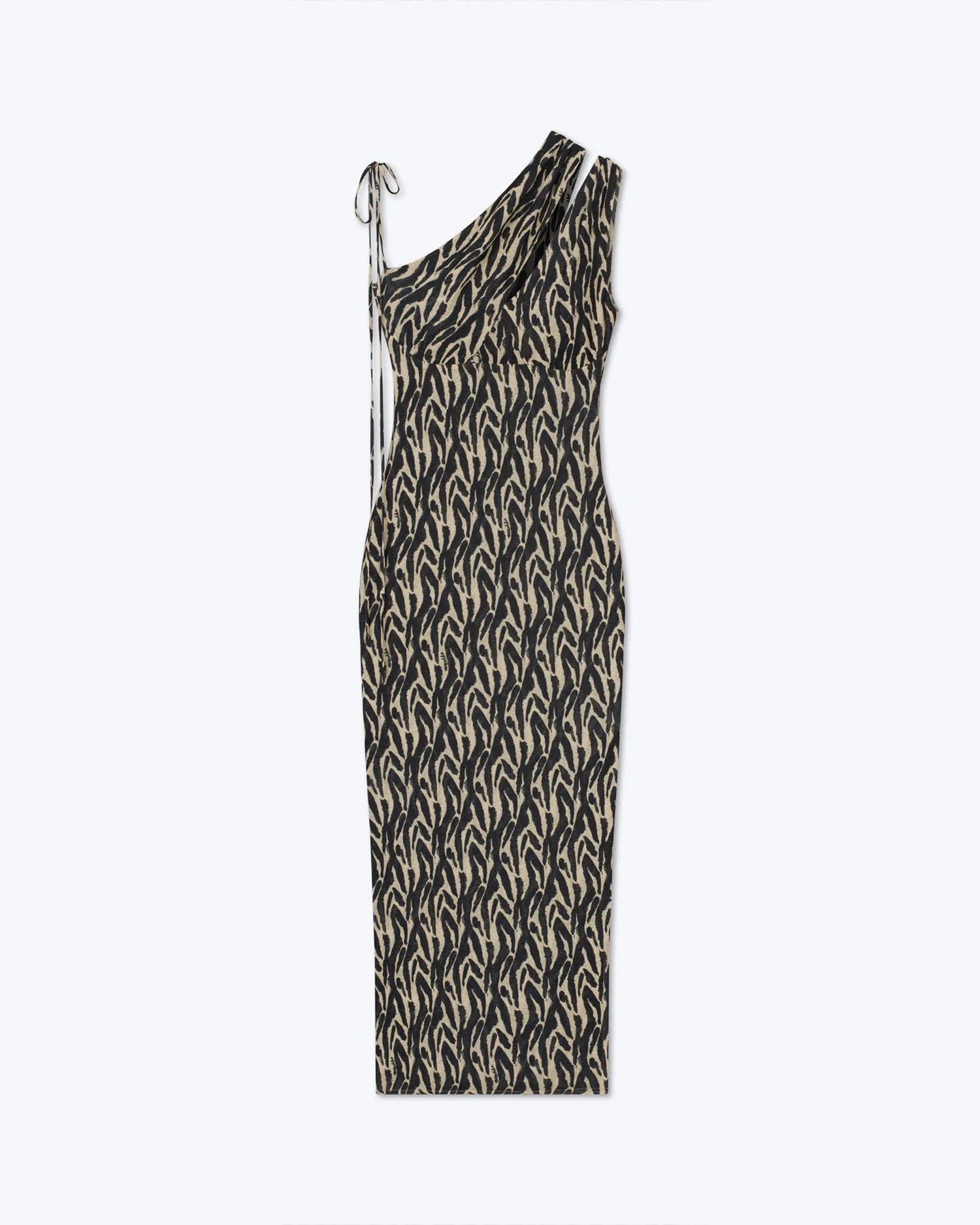 Camille - Sale Printed Mesh-Jersey Midi Dress - Brushtroke Animal