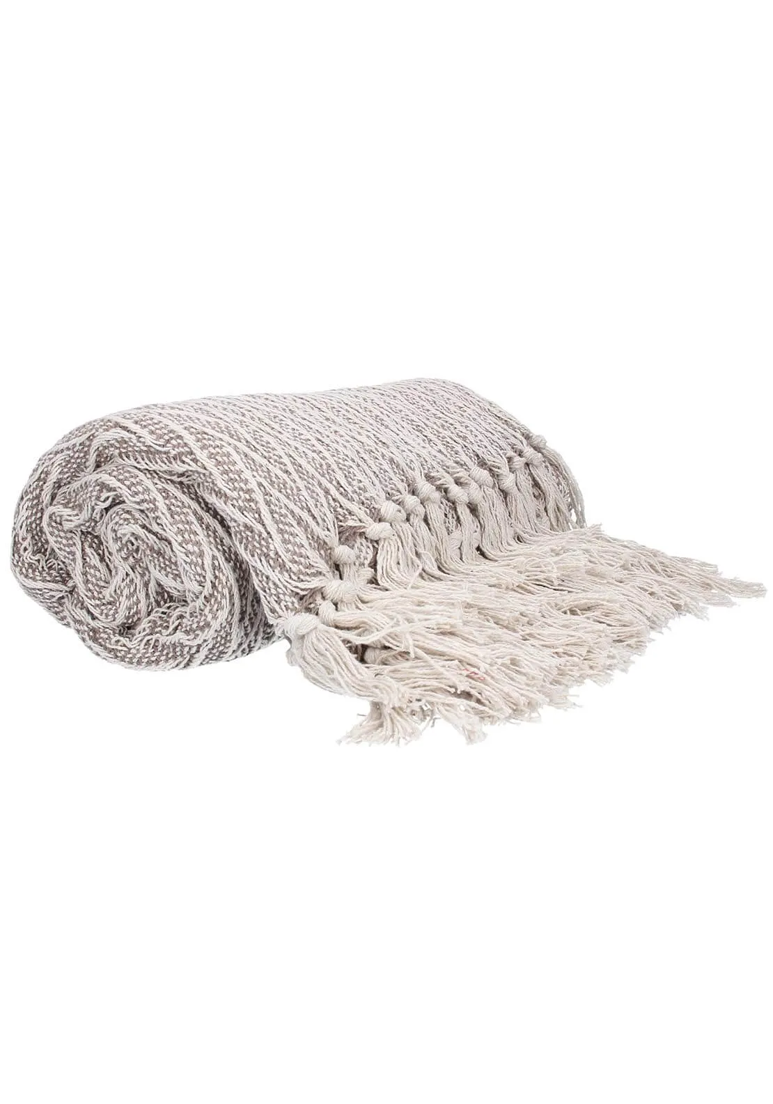 Chevron Knitted Throw - Beige