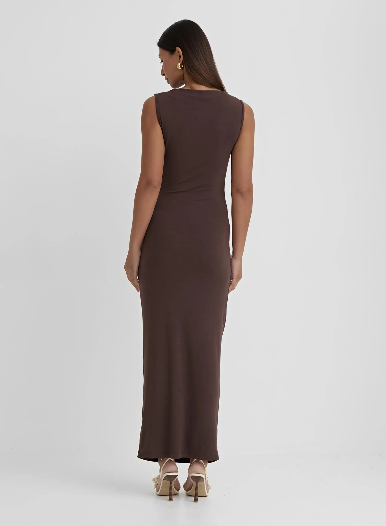 Chocolate Jersey Midaxi Dress- Derry