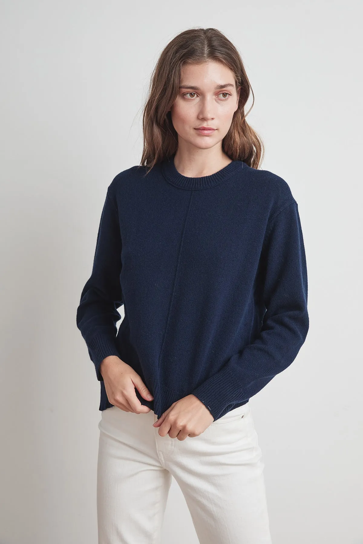 CLARISSA WOOL BLEND SPLIT HEM SWEATER