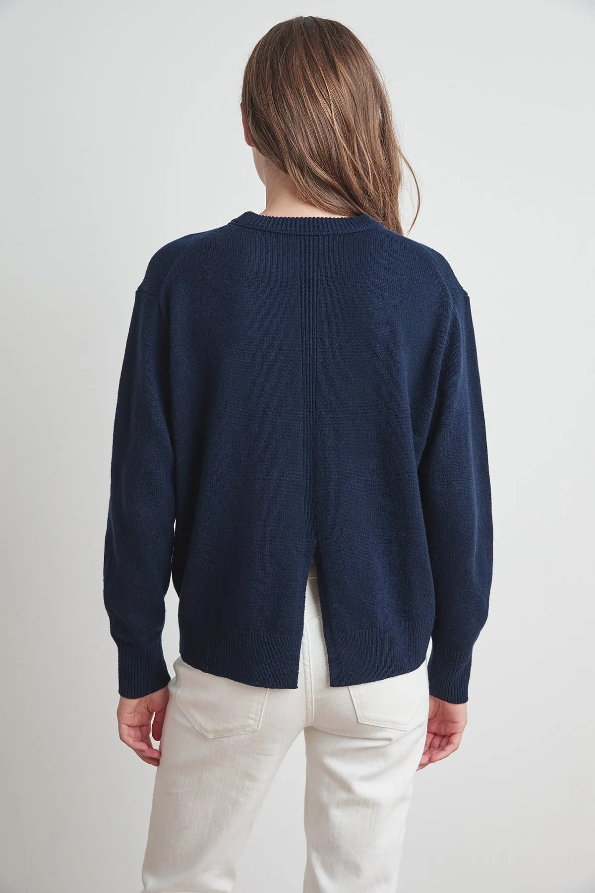 CLARISSA WOOL BLEND SPLIT HEM SWEATER