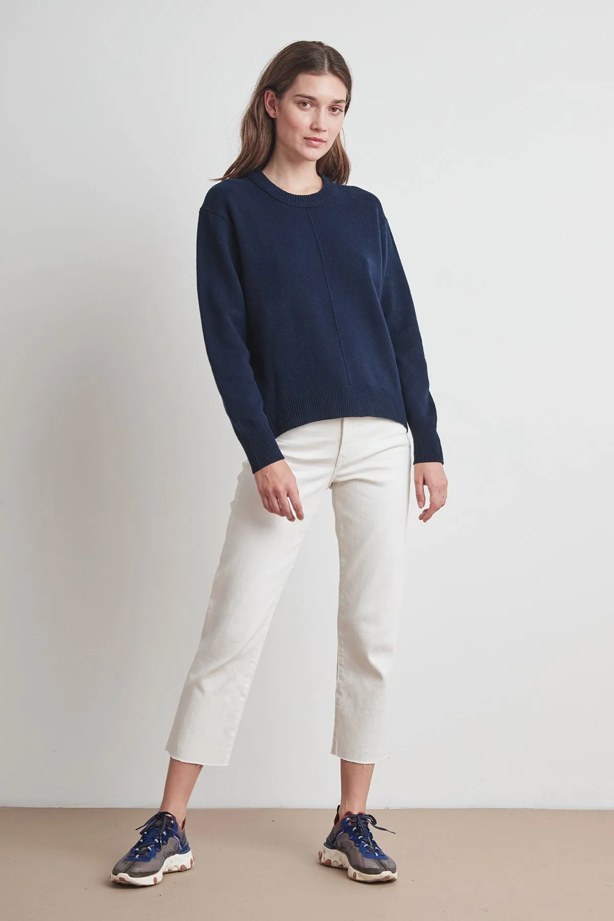 CLARISSA WOOL BLEND SPLIT HEM SWEATER