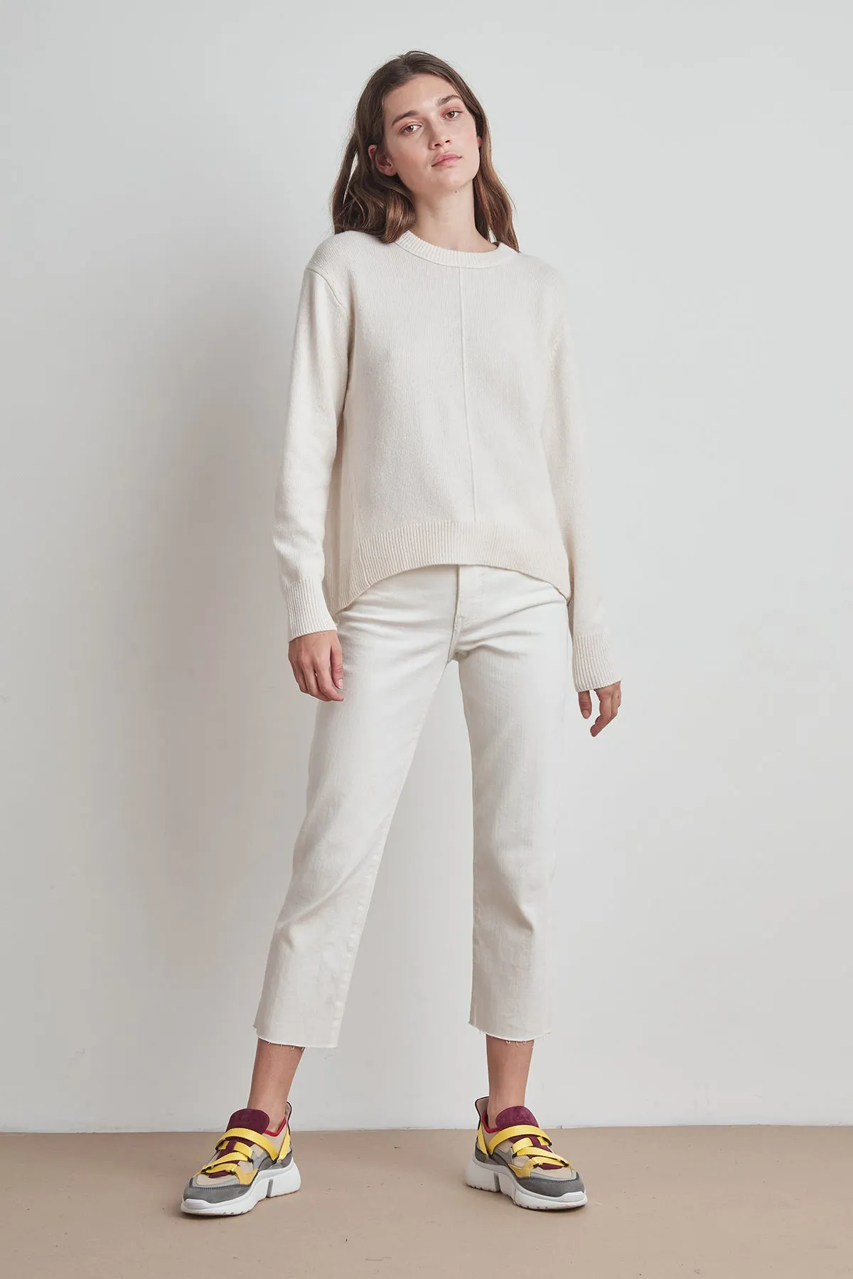 CLARISSA WOOL BLEND SPLIT HEM SWEATER