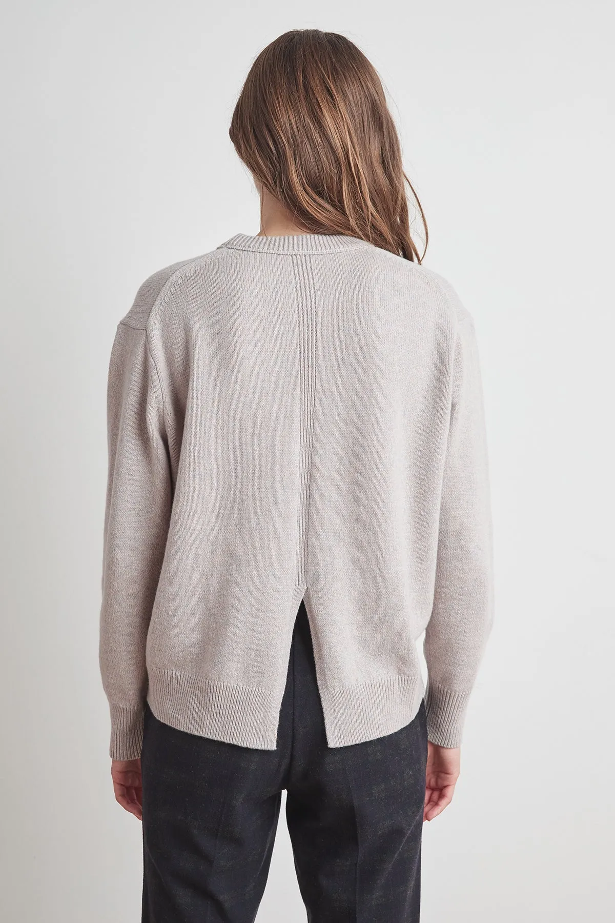 CLARISSA WOOL BLEND SPLIT HEM SWEATER