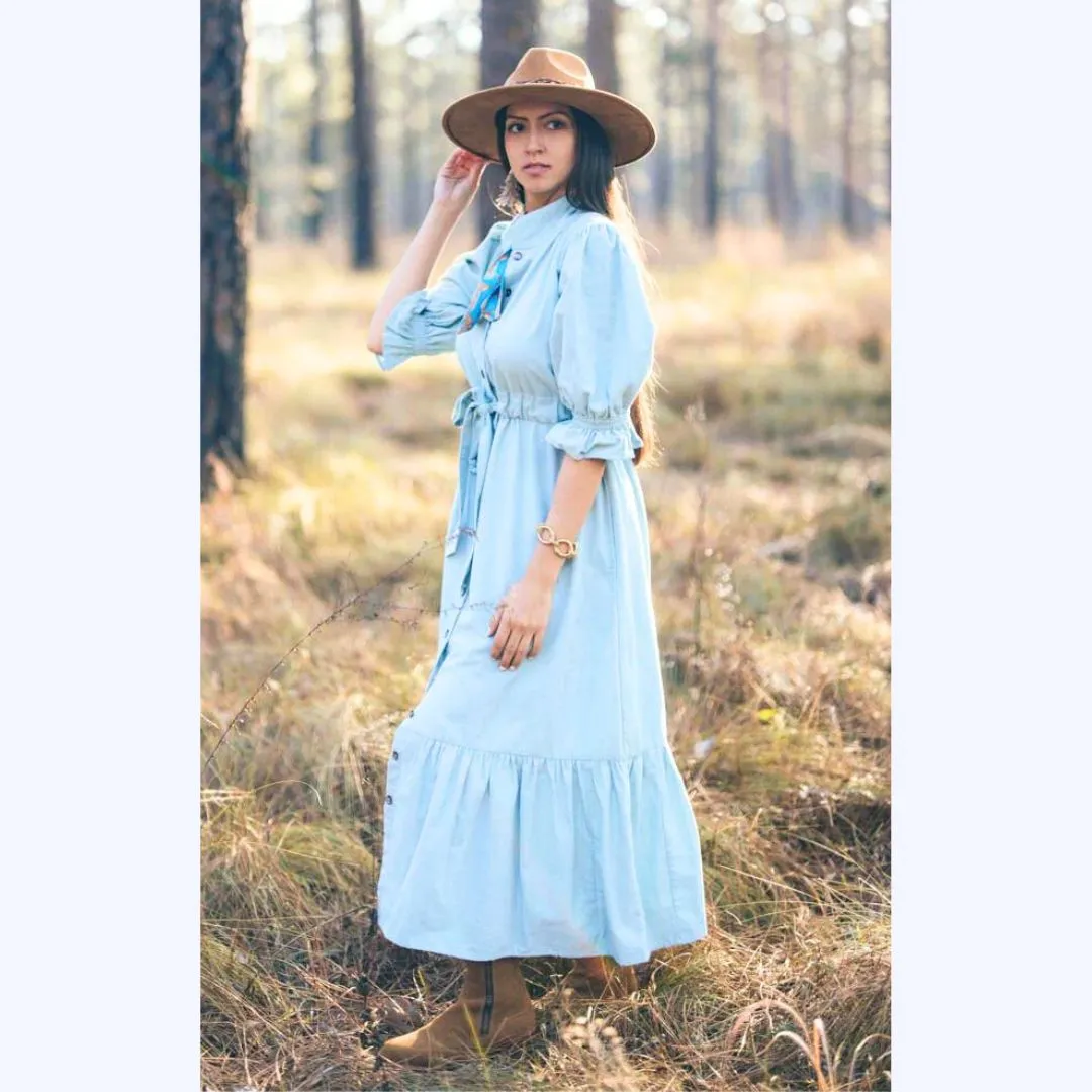 Corduroy Long Tiered Dress