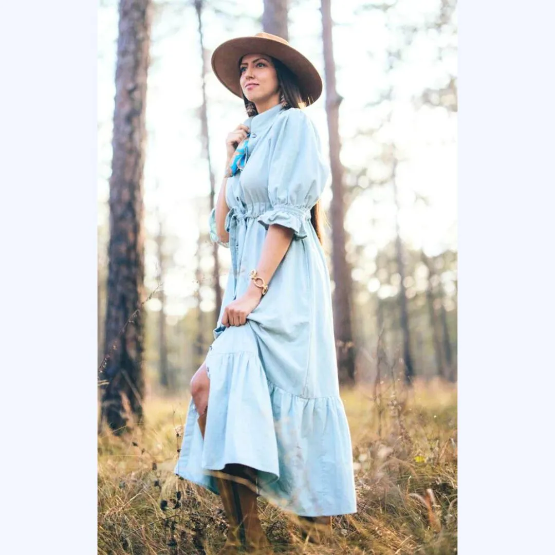 Corduroy Long Tiered Dress