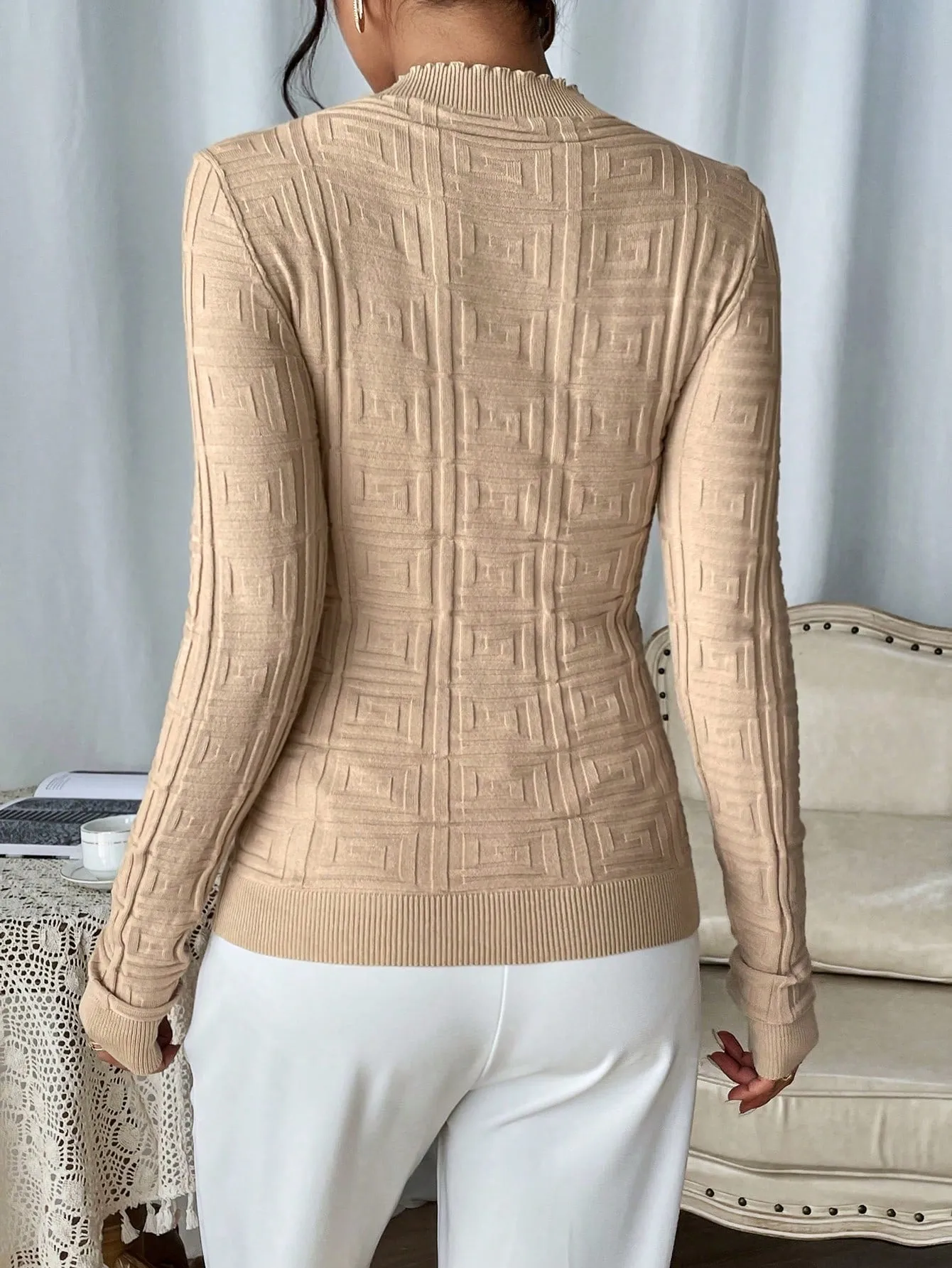 Cut Out Mock Neck Sweater