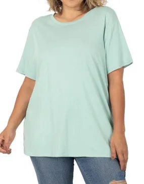 Dusty Green Round Neck Tee