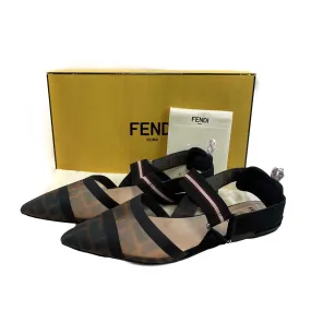 Fendi Colibrì Multicolor Tech Mesh Medium-Heel Slingbacks Brown 38 USS 8 Shoes