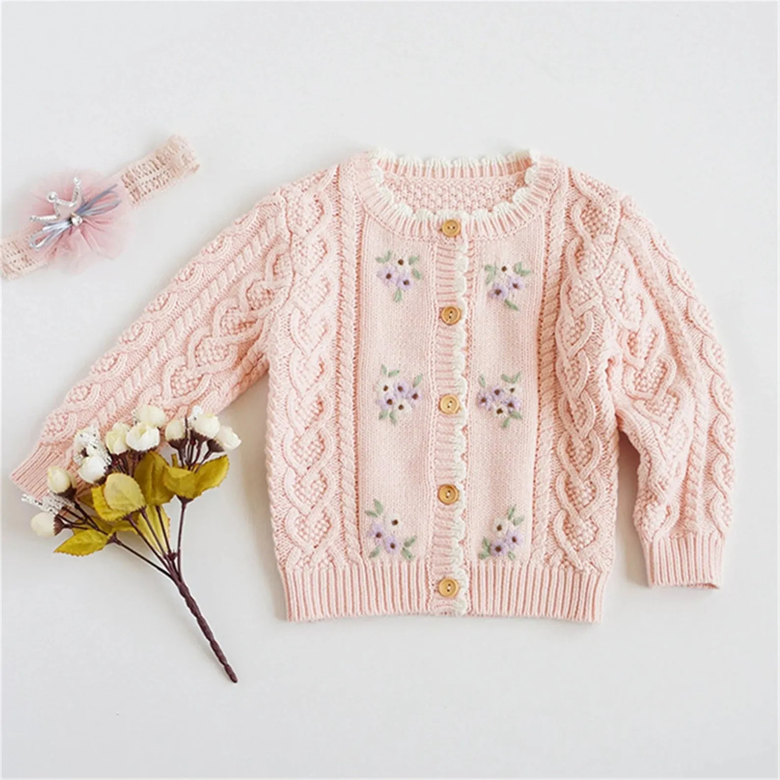 Floral knitted cardigan