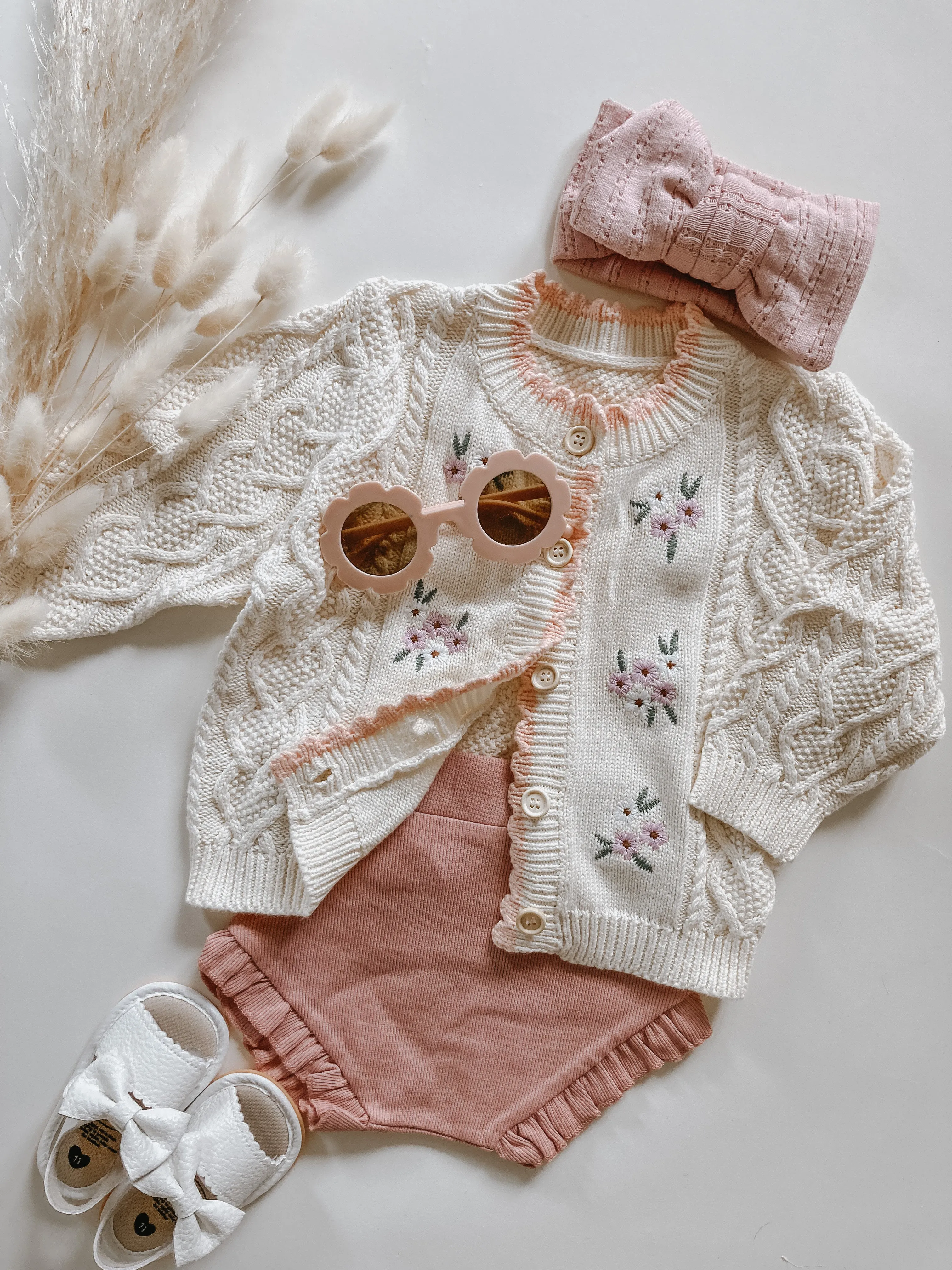 Floral knitted cardigan