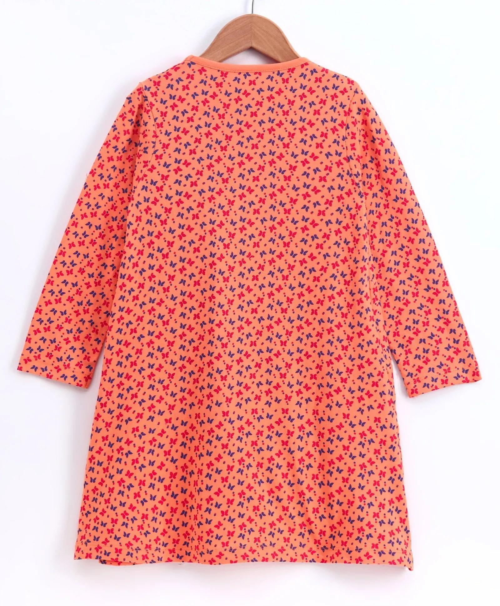 Girls Cotton Full Sleeves Jersey Dress printed