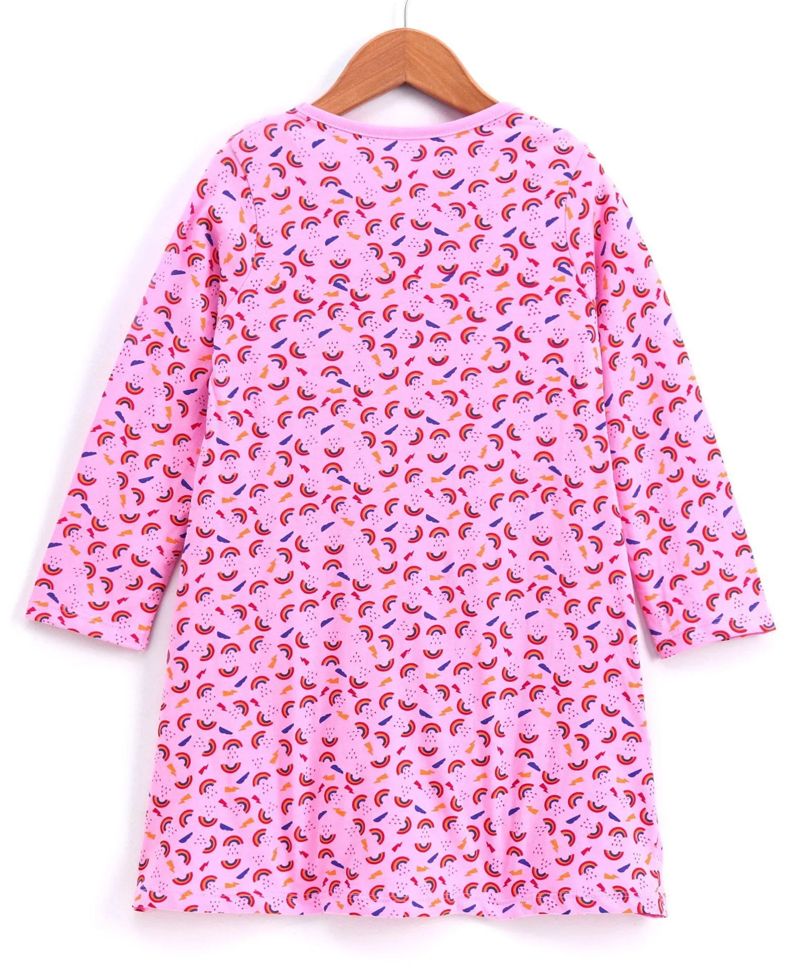 Girls Cotton Full Sleeves Jersey Dress printed