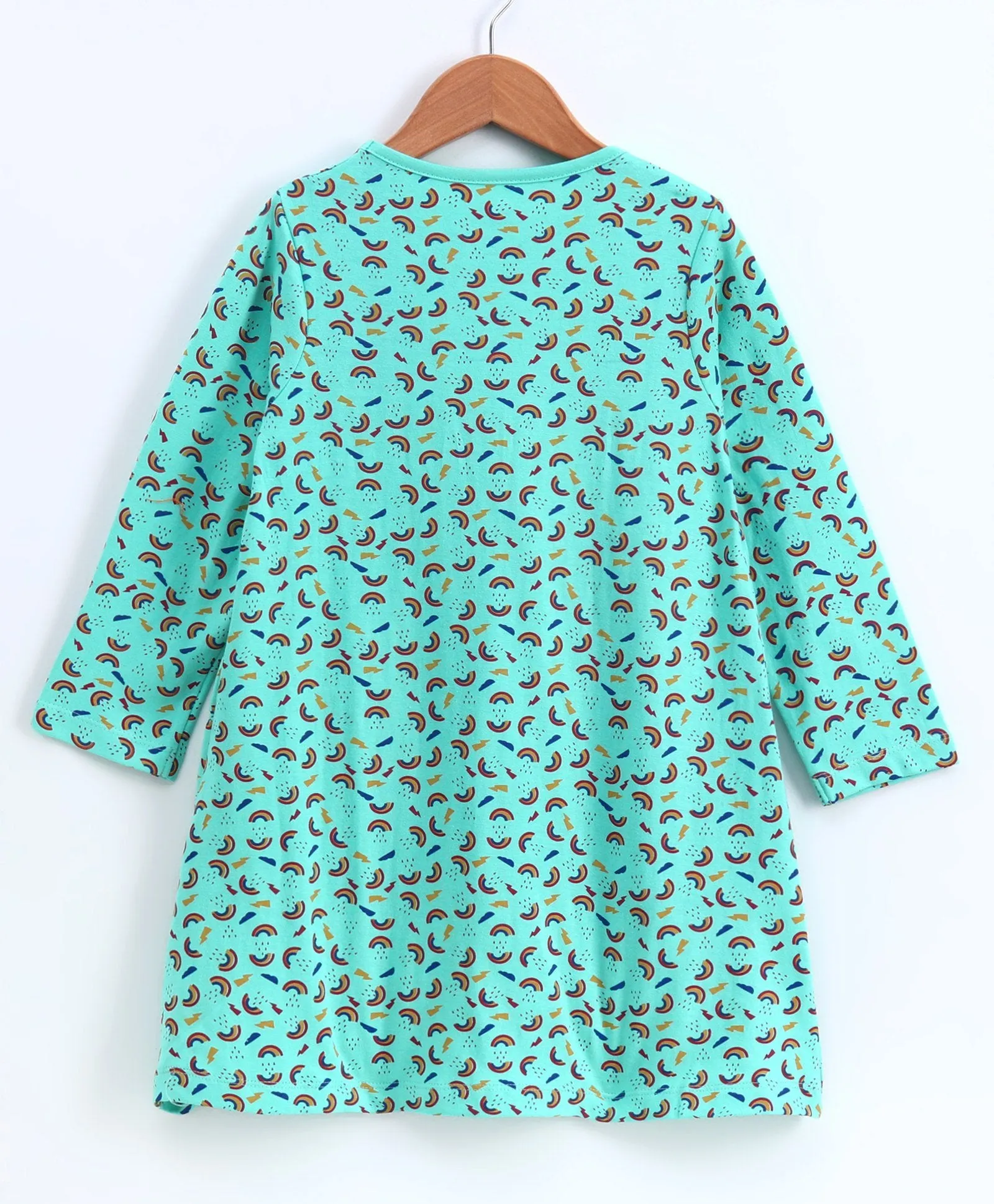 Girls Cotton Full Sleeves Jersey Dress printed