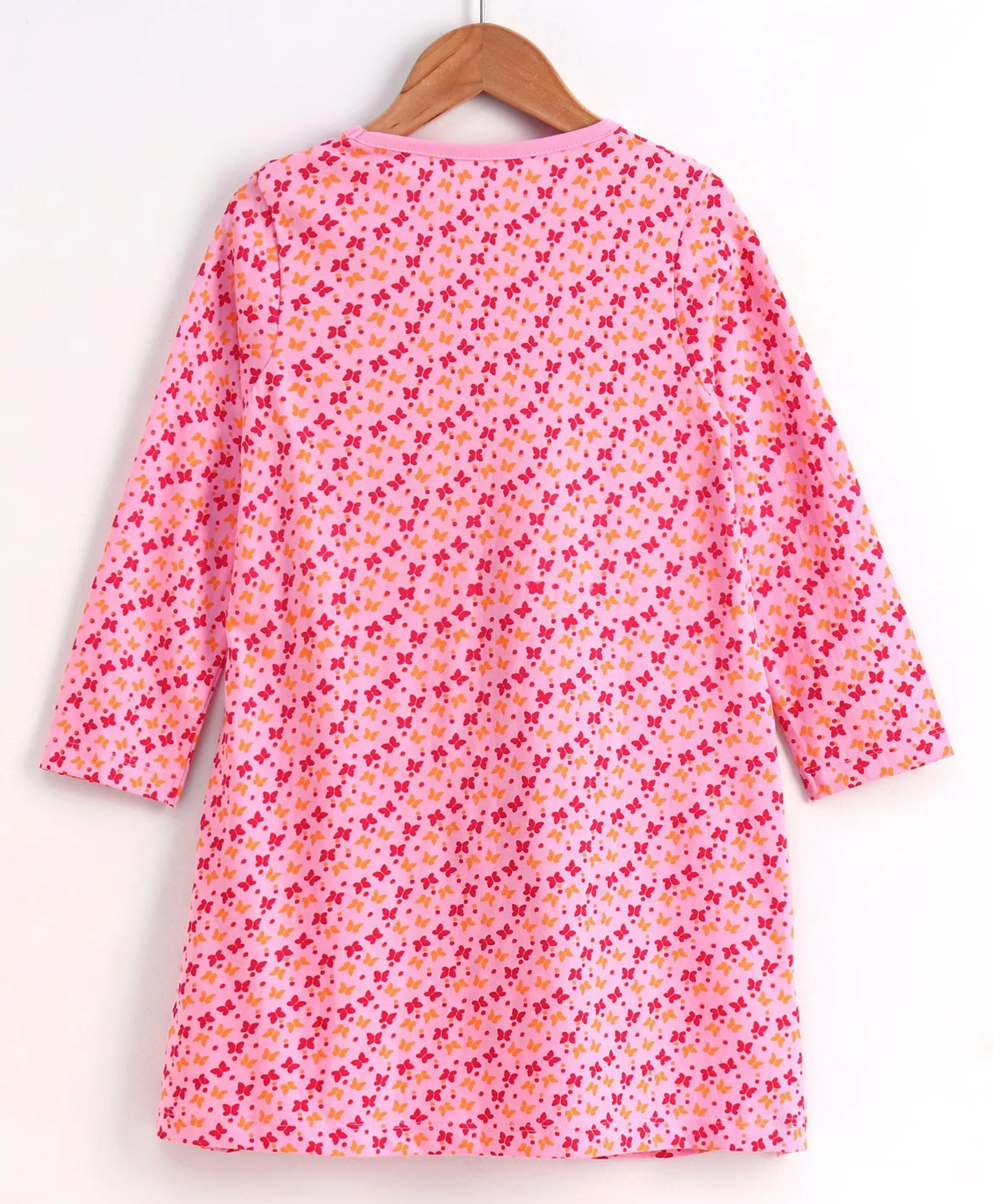 Girls Cotton Full Sleeves Jersey Dress printed